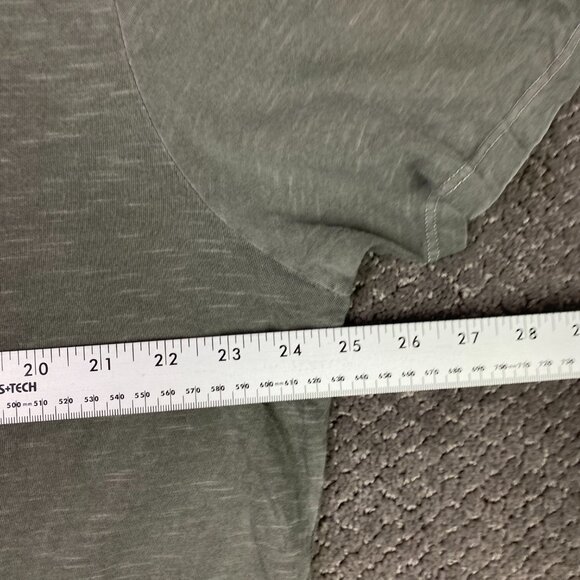 Buck Mason Shirt Men's XL Green Slub Curved Hem T Shirt Tee Stretch Short Sleeve - Picture 7 of 8